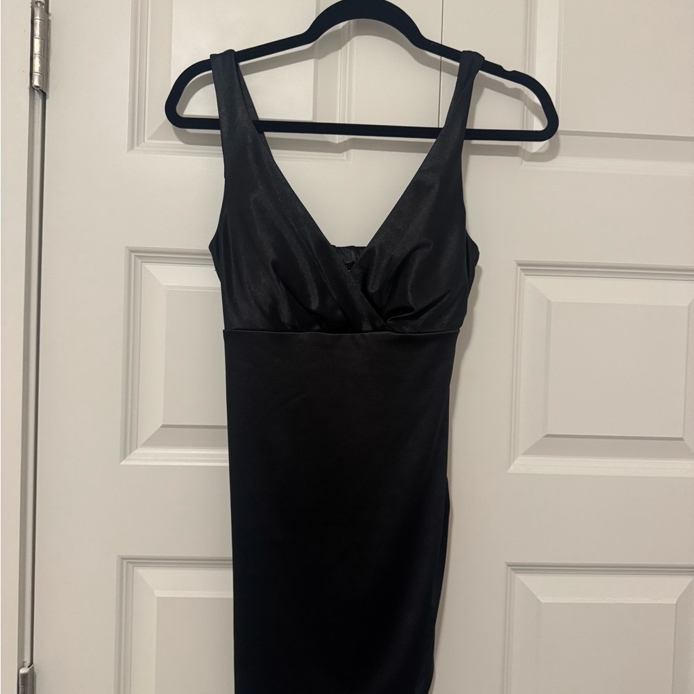 Elegant Black Satin Dress